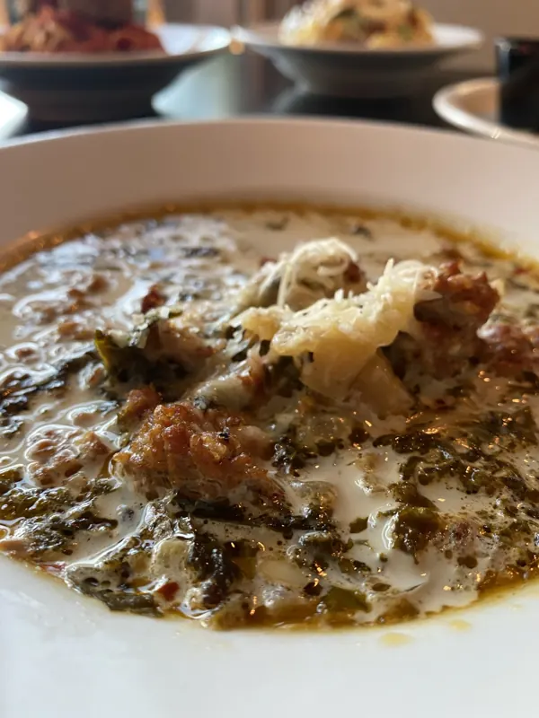 Creamy risotto finished with parmesan